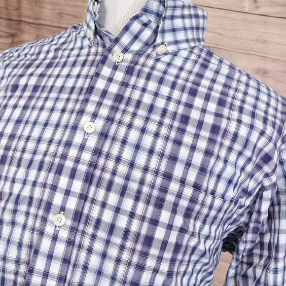 ROUNDTREE & YORKE LONG SLEEVE PLAID BUTTON DOWN SHIRT MENS SZ L LARGE - Picture 2 of 6